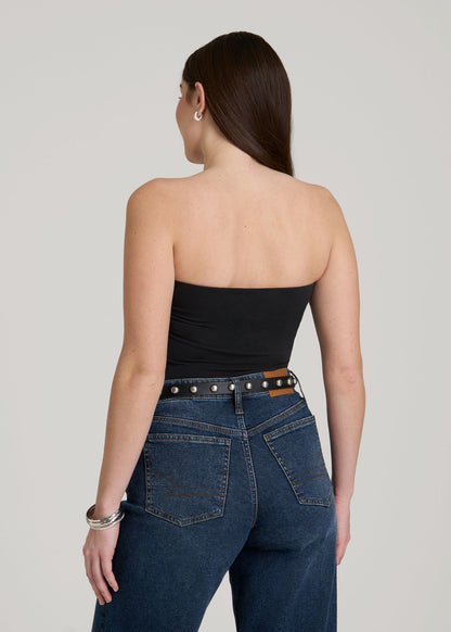 Cotton Tube Top for Tall Women in Black