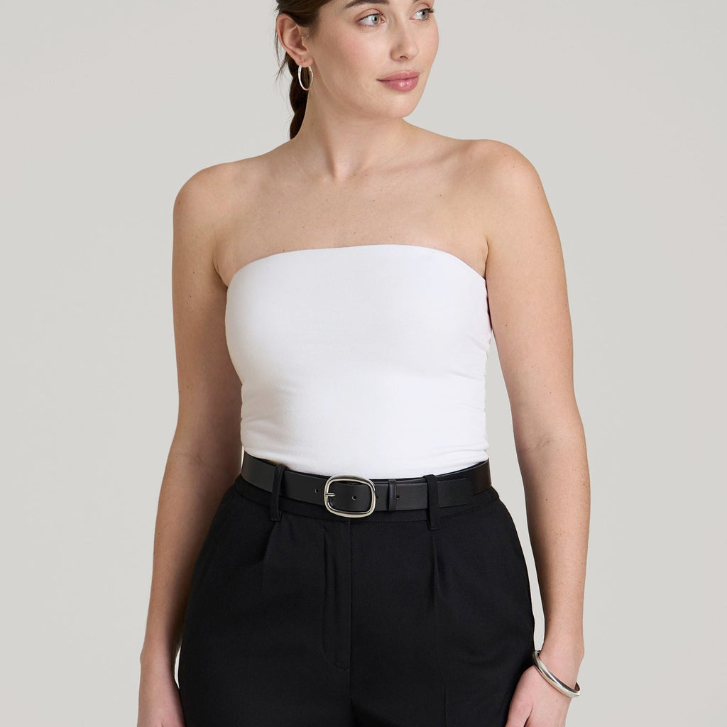 Cotton Tube Top for Tall Women in White M / Tall / White