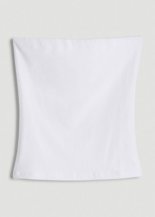 Cotton Tube Top for Tall Women in White