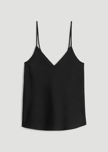 Satin Cami for Tall Women in Black