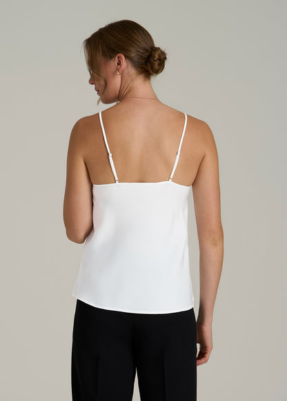 Satin Cami for Tall Women in White