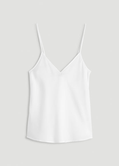 Satin Cami for Tall Women in White