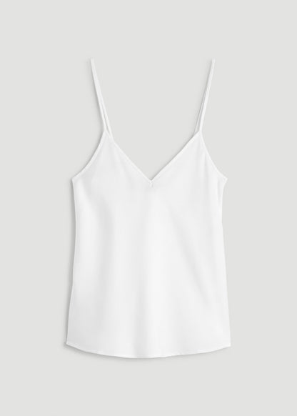 Satin Cami for Tall Women in White