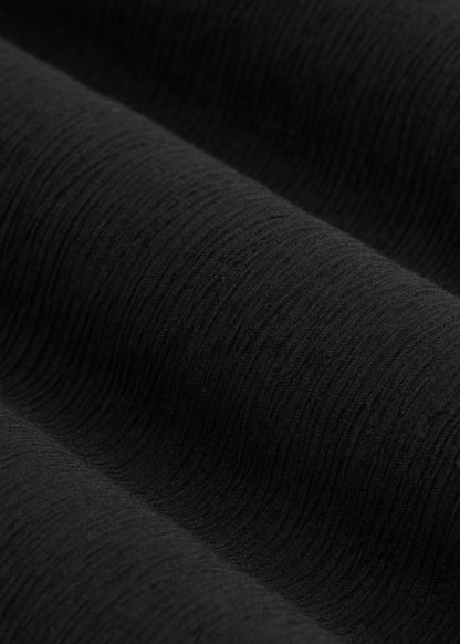 Crinkle Pull-on Wide-leg Pants for Tall Women in Black