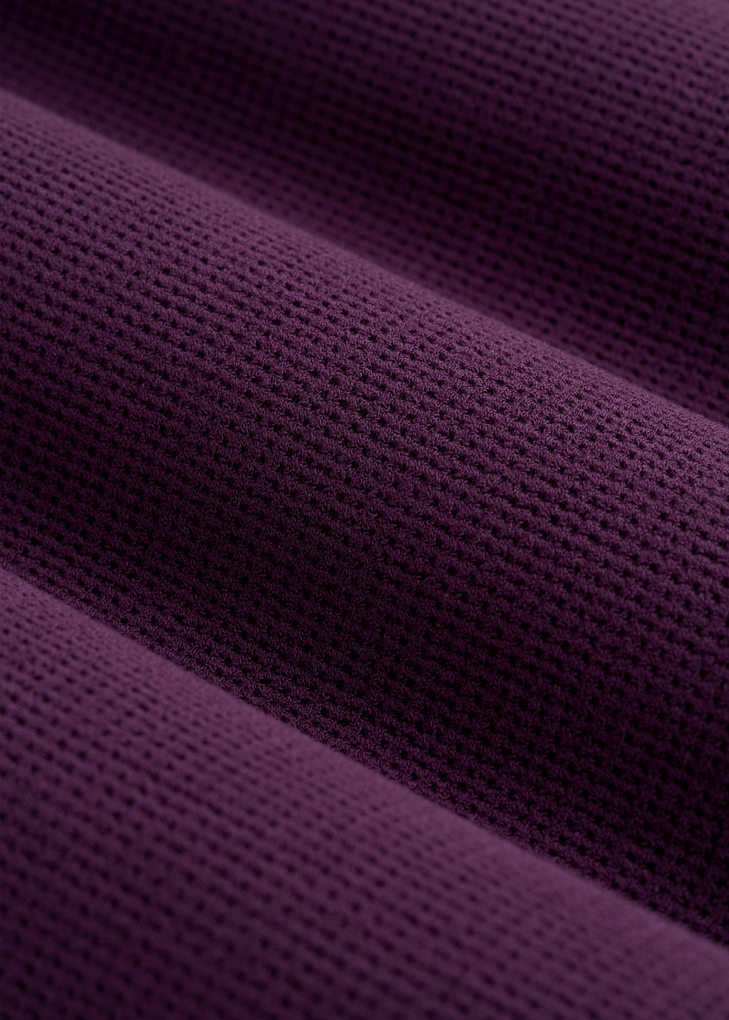 Cropped Long Sleeve Waffle Top for Tall Women in Aubergine