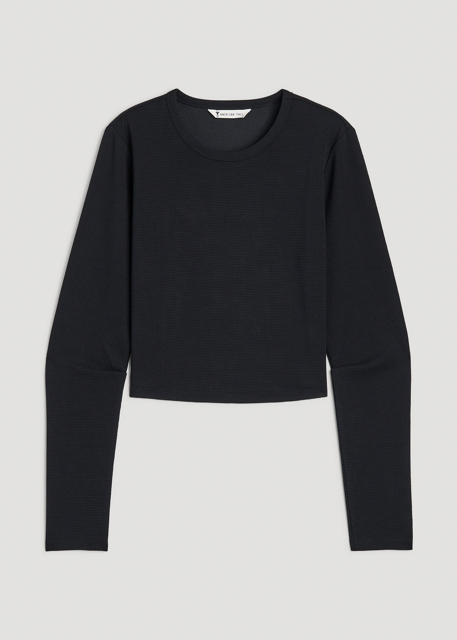 Cropped Long Sleeve Waffle Shirt for Tall Women | American Tall