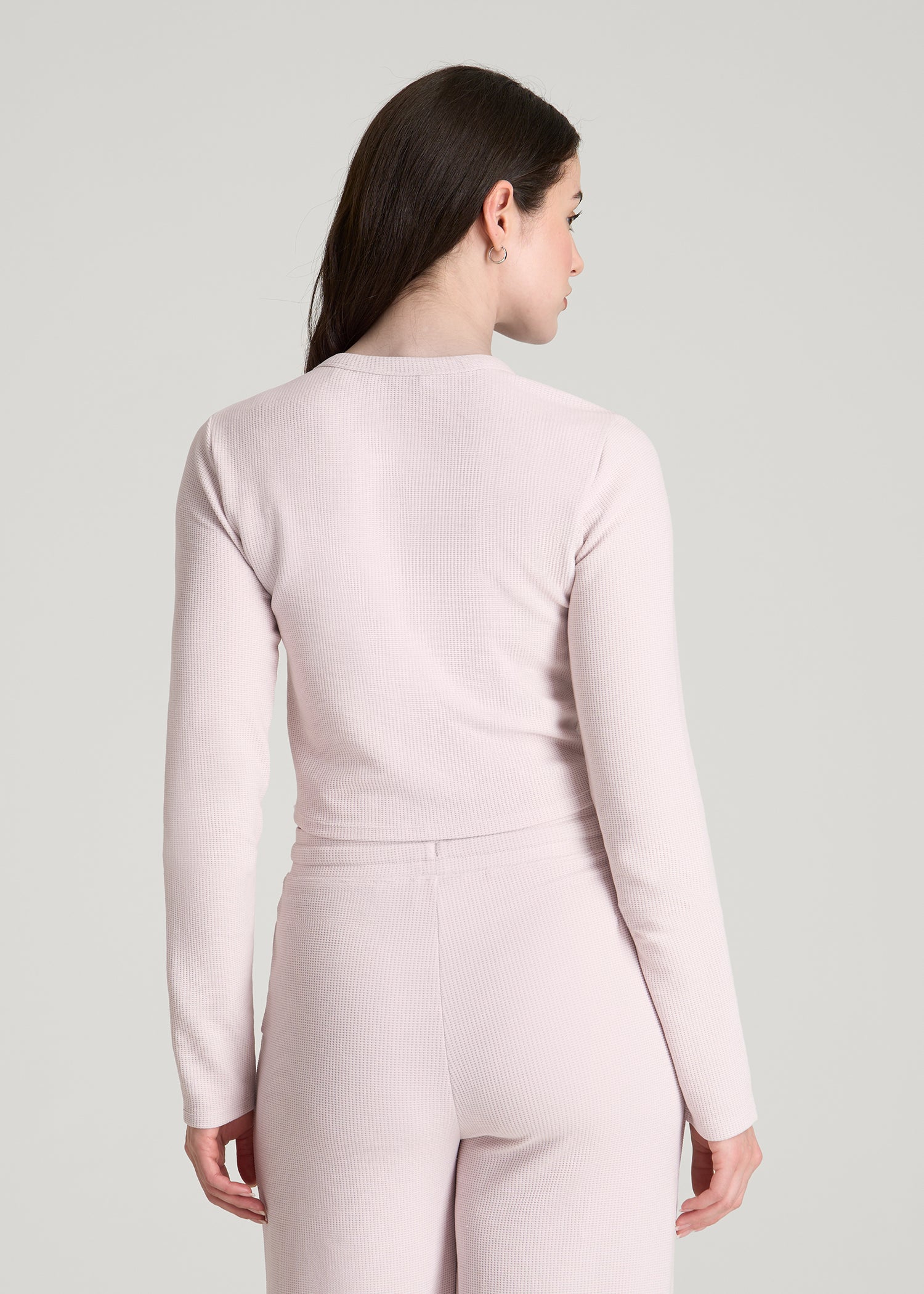 Cropped Long Sleeve Waffle Shirt for Tall Women | American Tall