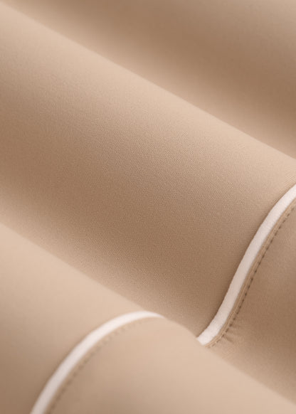 Cropped Track Jacket with Piping for Tall Women in Clay