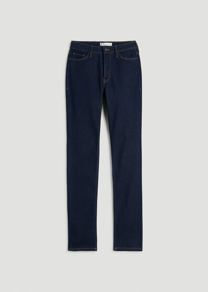 Curve High Rise Skinny Leg Jeans for Tall Women in Deep Indigo Wash