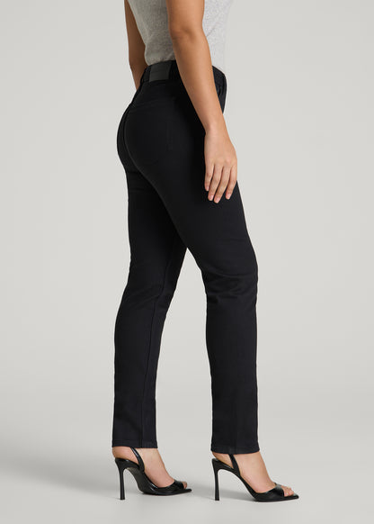 Curve High Rise Skinny Leg Jeans for Tall Women in Optimum Black