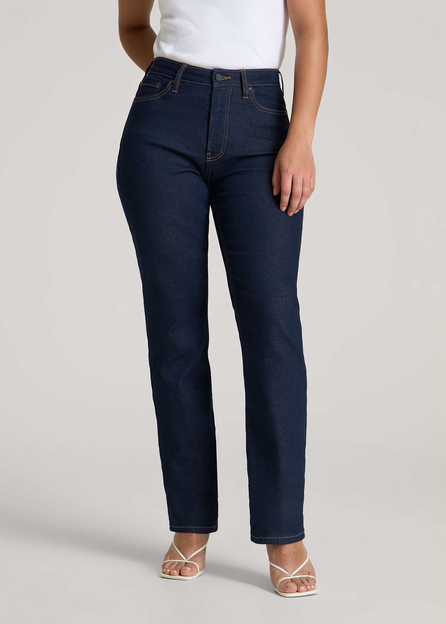 Avery Curve High Rise Straight Leg Jeans for Tall Women