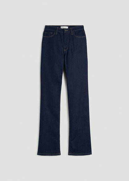 Curve High Rise Straight Leg Jeans for Tall Women in Deep Indigo Wash