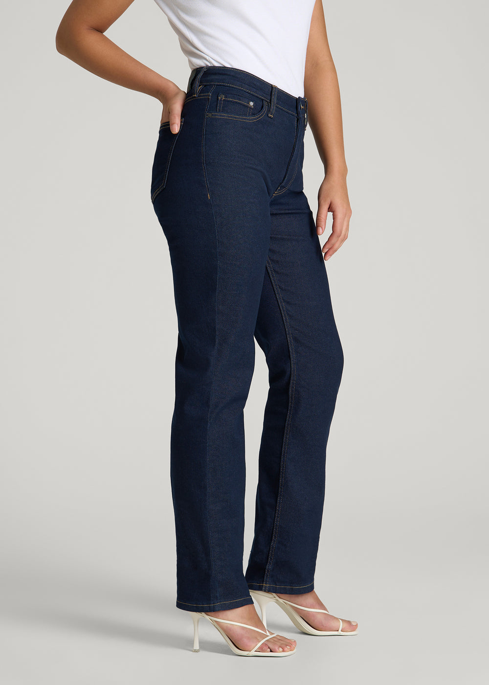 Curve High Rise Straight Leg Jeans for Tall Women | American Tall