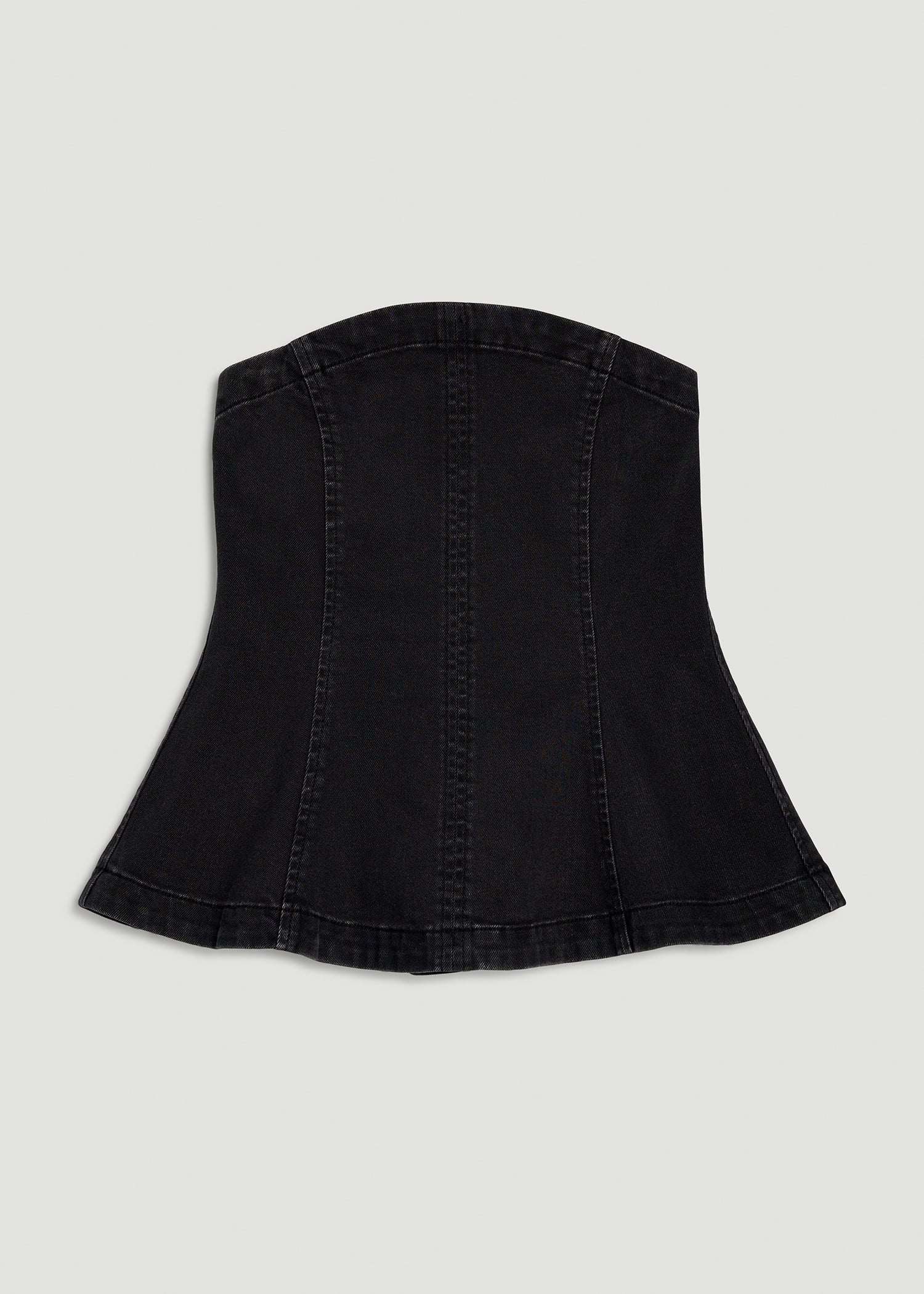 Denim Bustier for Tall Women in Onyx Black Wash