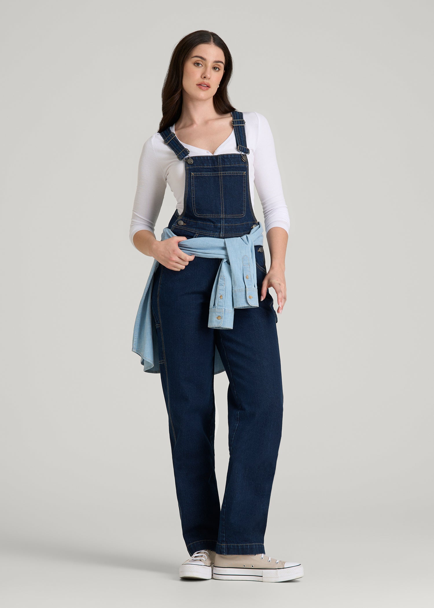 パンツ NEAT DENIM OVERALL [INDIGO] Denim Overalls for Tall Women | American Tall