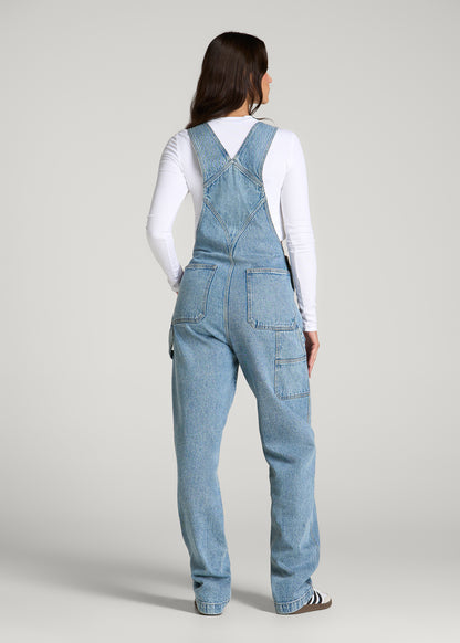 Denim Overalls for Tall Women in Perfect Blue
