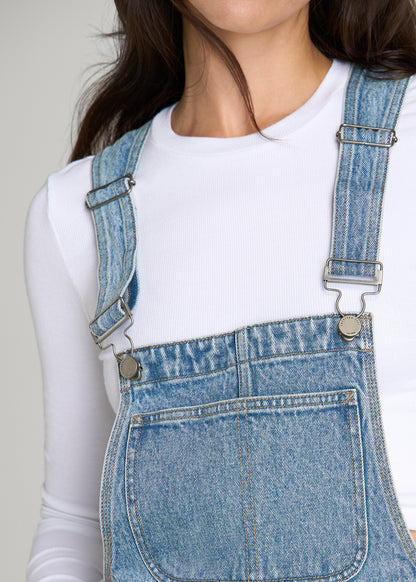 Denim Overalls for Tall Women in Perfect Blue