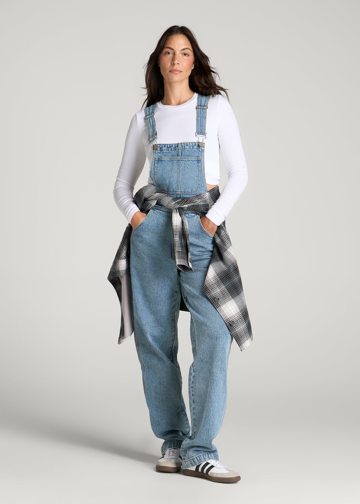 Denim Overalls for Tall Women in Perfect Blue