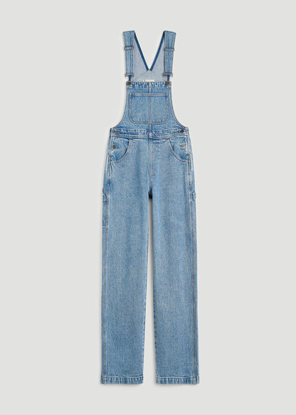 Denim Overalls for Tall Women in Perfect Blue