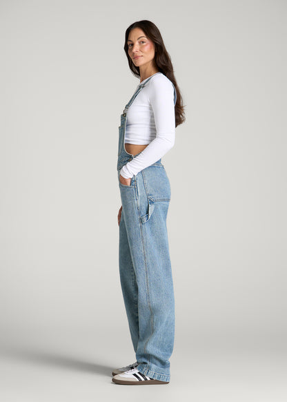 Denim Overalls for Tall Women in Perfect Blue