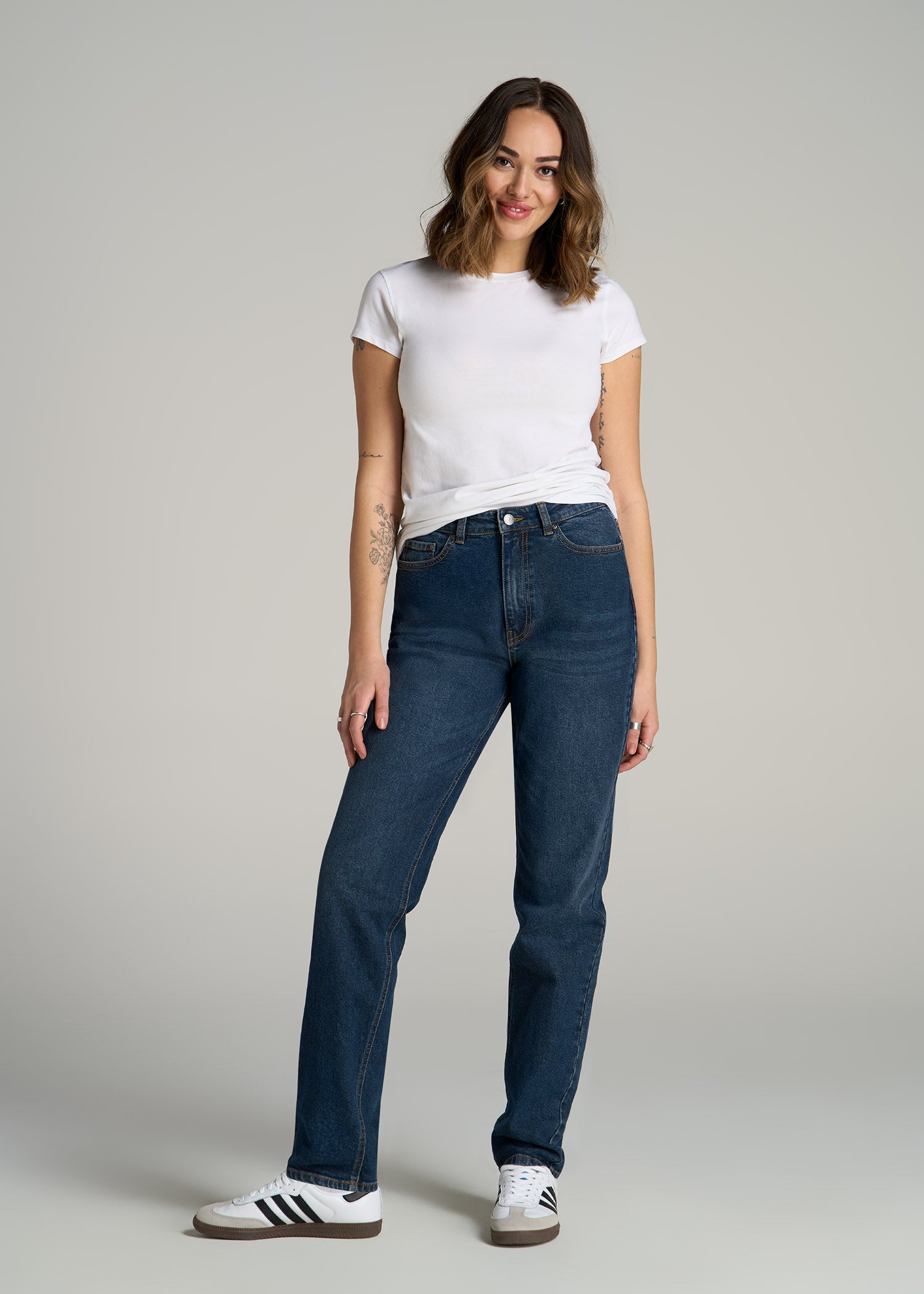 Wrangler Women's 14 High Rise Slim Fit Tapered Leg Jeans - Prewashed Indigo