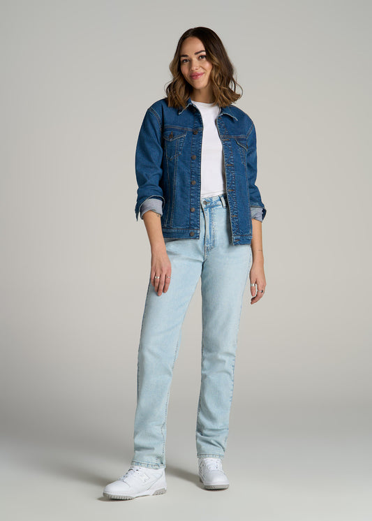 Harper High Rise Straight Stretch Tall Women's Jeans in Colorado Blue
