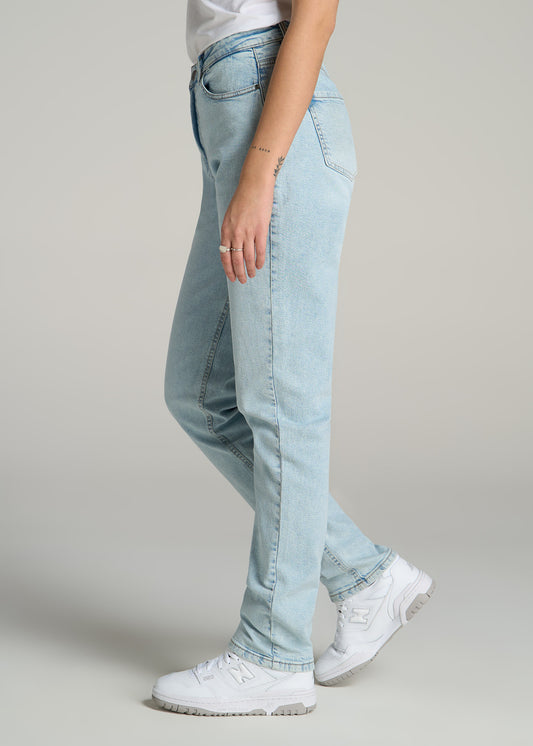Emma High Rise Relaxed Tapered Tall Women's Jeans in Vintage Light Indigo