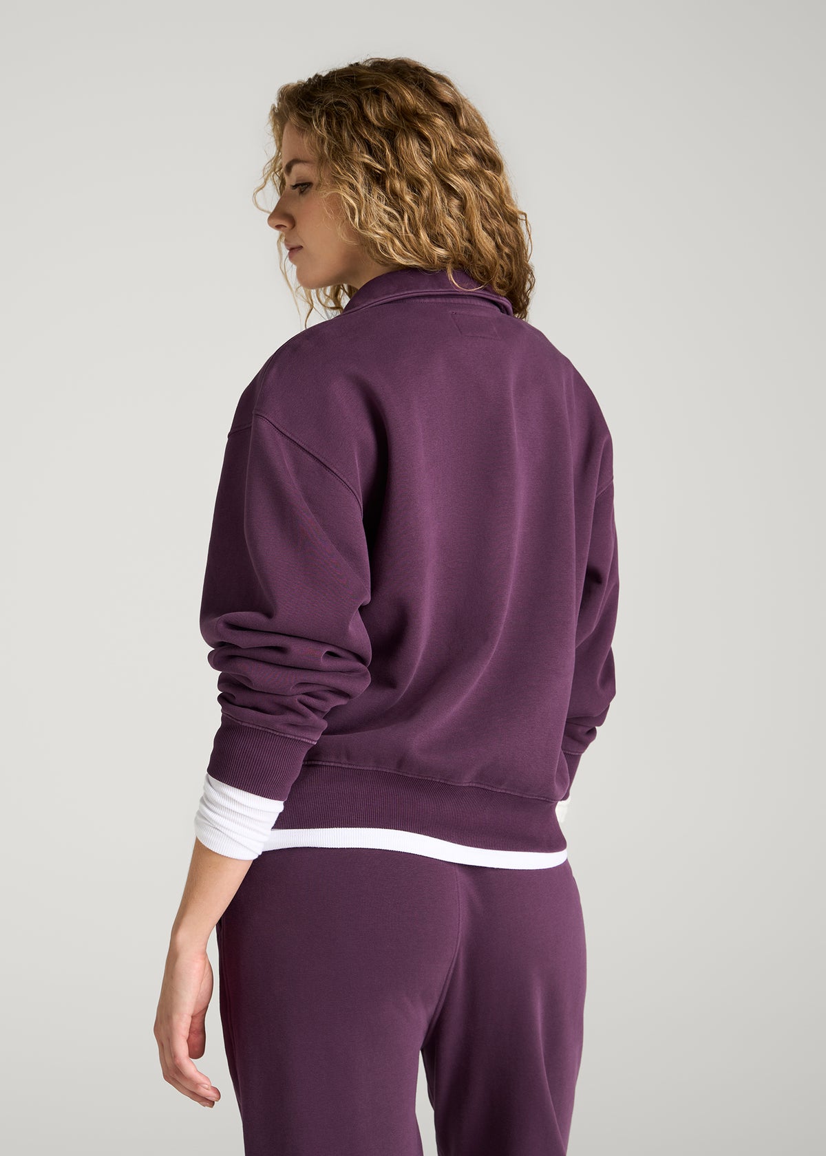 Everyday Fleece Half-Zip Sweatshirt for Tall Women in Aubergine