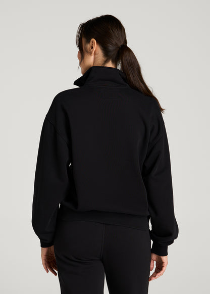 Everyday Fleece Half-Zip Sweatshirt for Tall Women in Black