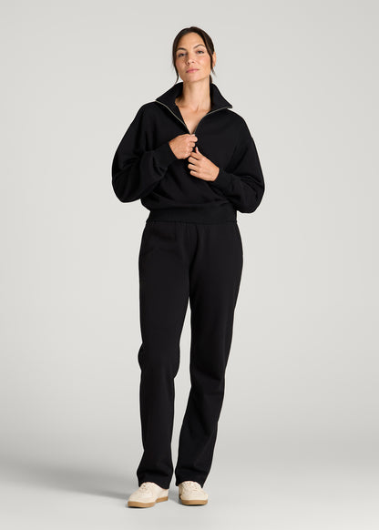 Everyday Fleece Half-Zip Sweatshirt for Tall Women in Black