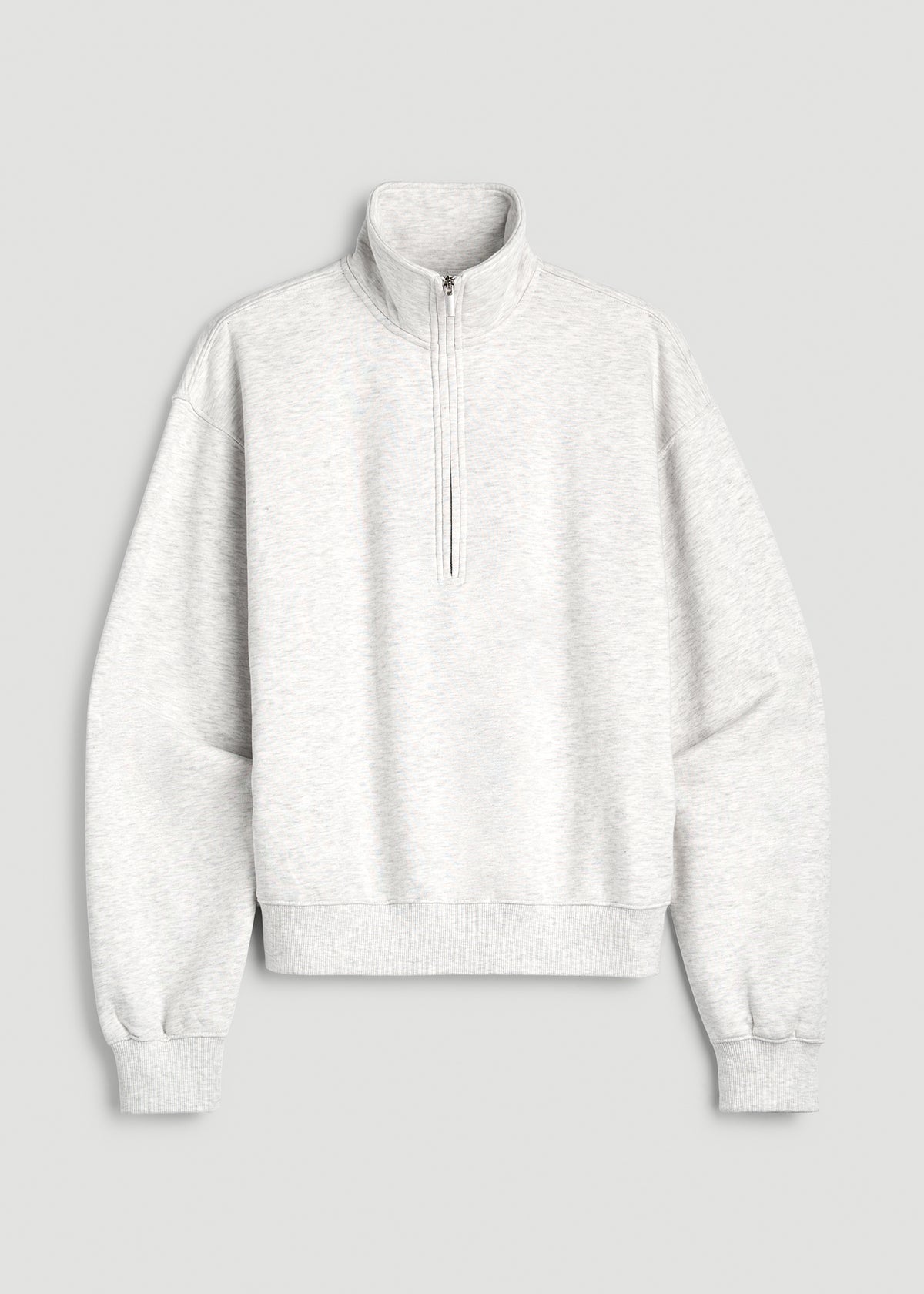Everyday Fleece Half-Zip Sweatshirt for Tall Women in Heather Cloud White