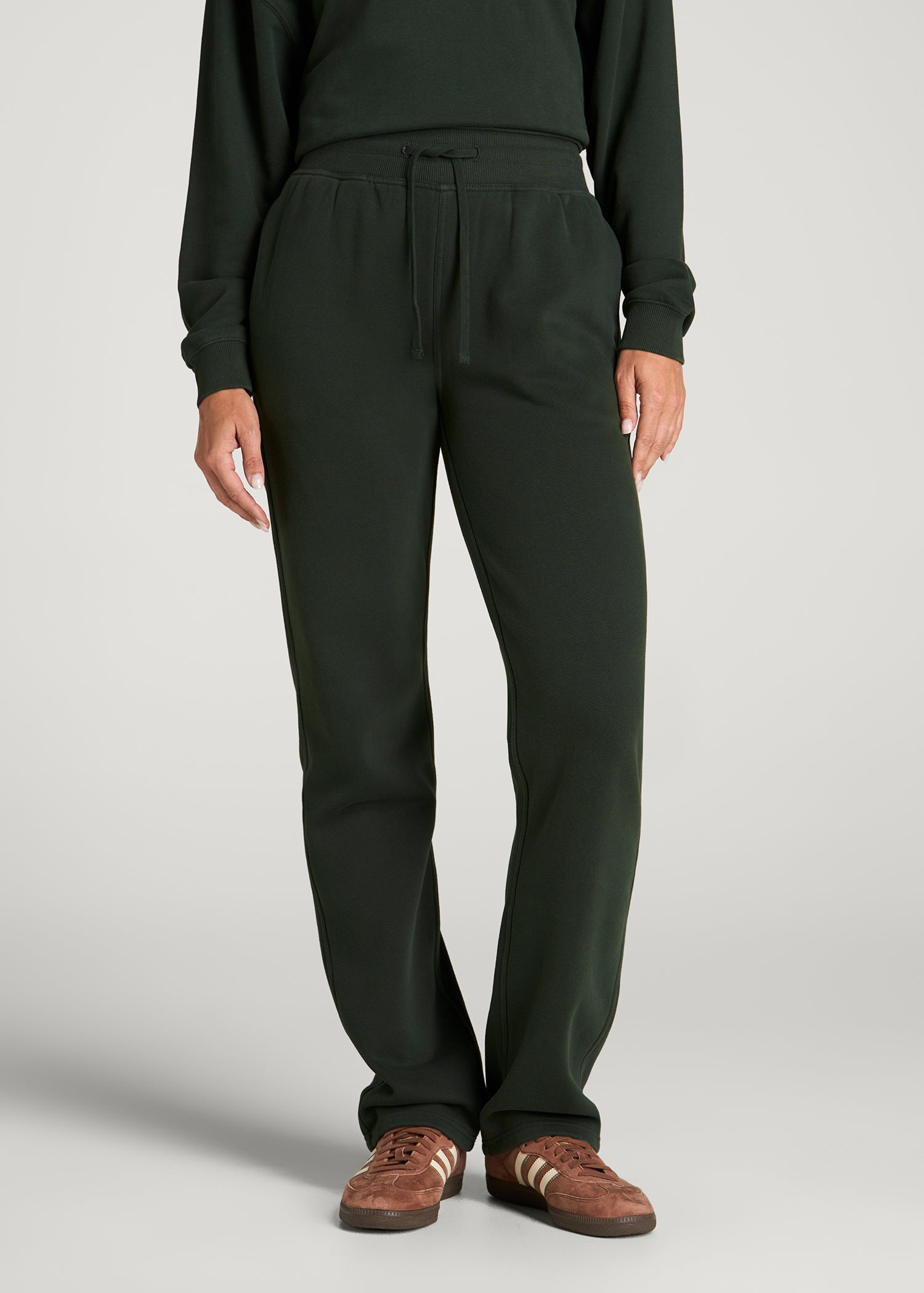 Everyday Straight Leg Open Bottom Fleece Pant for Tall Women in Boreal Forest