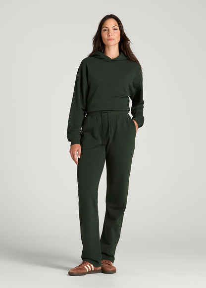 Everyday Straight Leg Open Bottom Fleece Pant for Tall Women in Boreal Forest