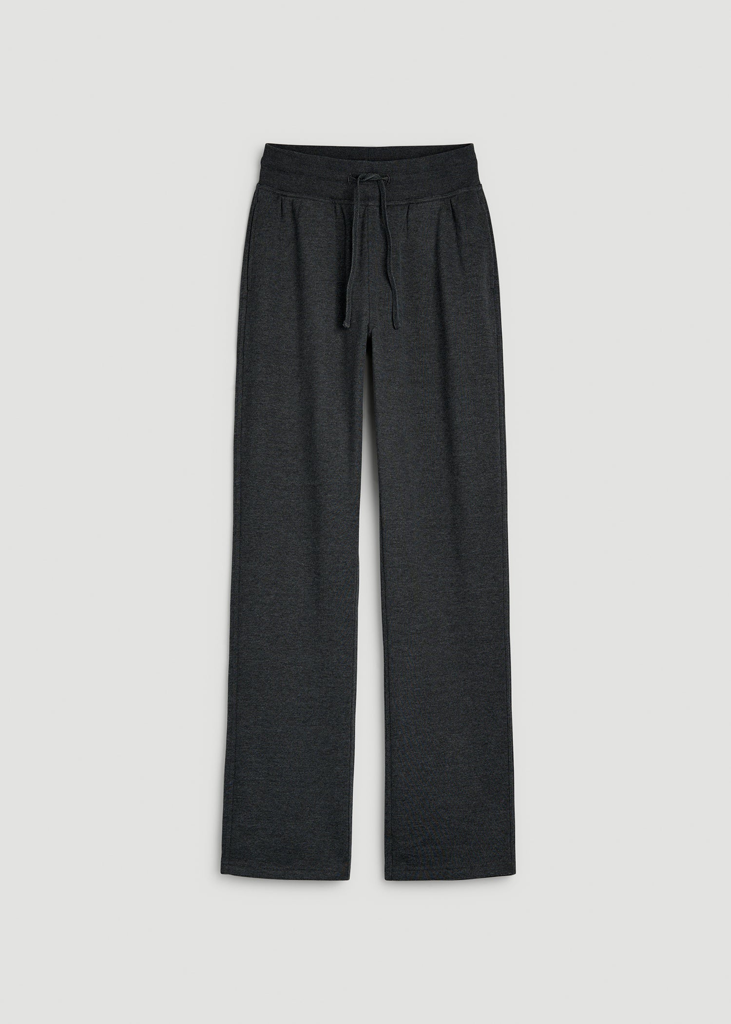 Everyday Straight Leg Open Bottom Fleece Pants for Tall Women in Charcoal Mix