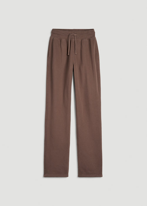 Everyday Straight Leg Open Bottom Fleece Pant for Tall Women in Coffee Quartz