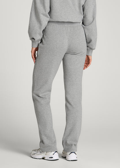 Everyday Straight Leg Open Bottom Fleece Pant for Tall Women in Grey Mix