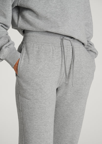 Everyday Straight Leg Open Bottom Fleece Pant for Tall Women in Grey Mix