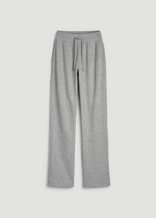Everyday Straight Leg Open Bottom Fleece Pant for Tall Women in Grey Mix