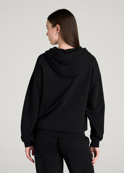 Everyday French Terry Hoodie for Tall Women in Black