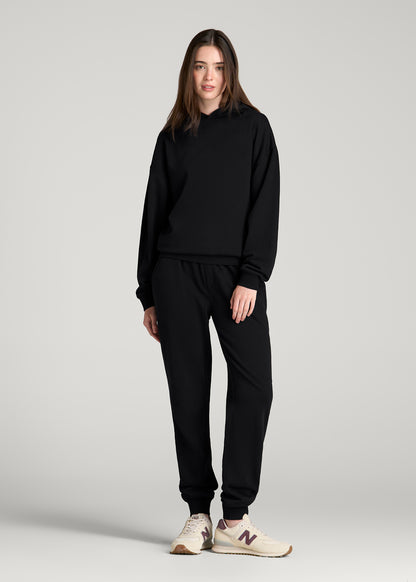 Everyday French Terry Hoodie for Tall Women in Black