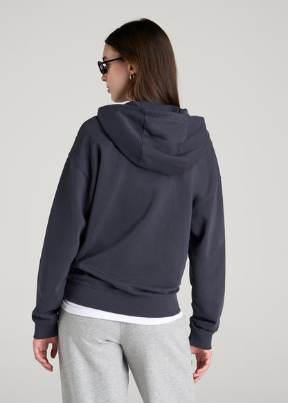 Everyday French Terry Hoodie for Tall Women in Charcoal Rinse