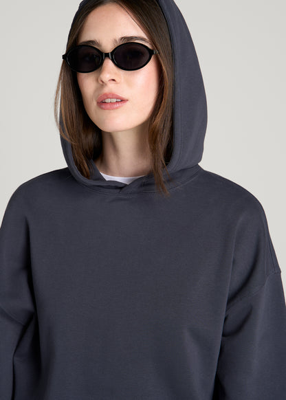 Everyday French Terry Hoodie for Tall Women in Charcoal Rinse