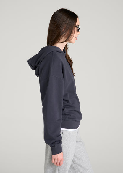 Everyday French Terry Hoodie for Tall Women in Charcoal Rinse