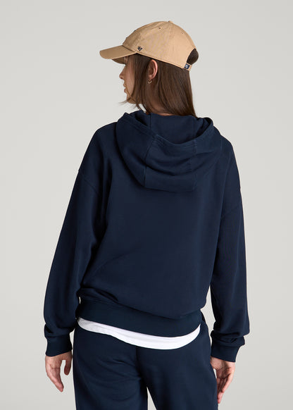 Everyday French Terry Hoodie for Tall Women in Royal Navy