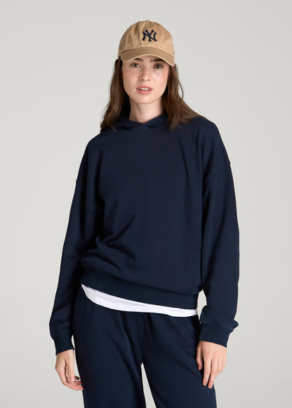 Everyday French Terry Hoodie for Tall Women in Royal Navy