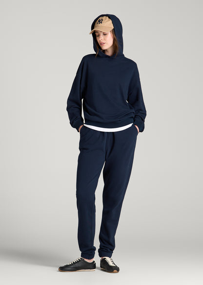 Everyday French Terry Hoodie for Tall Women in Royal Navy