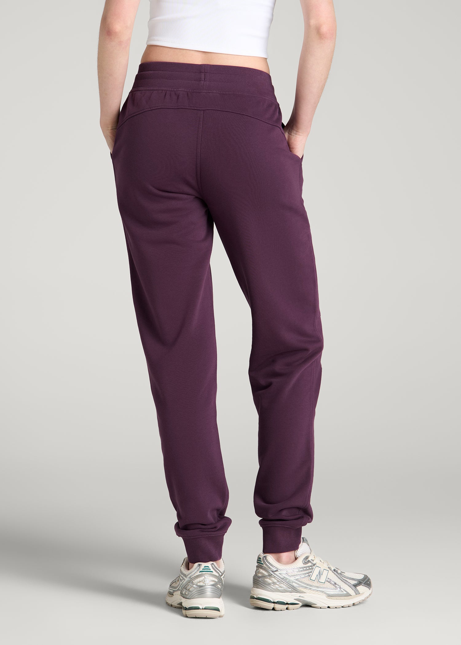 Everyday French Terry Jogger for Tall Women in Aubergine