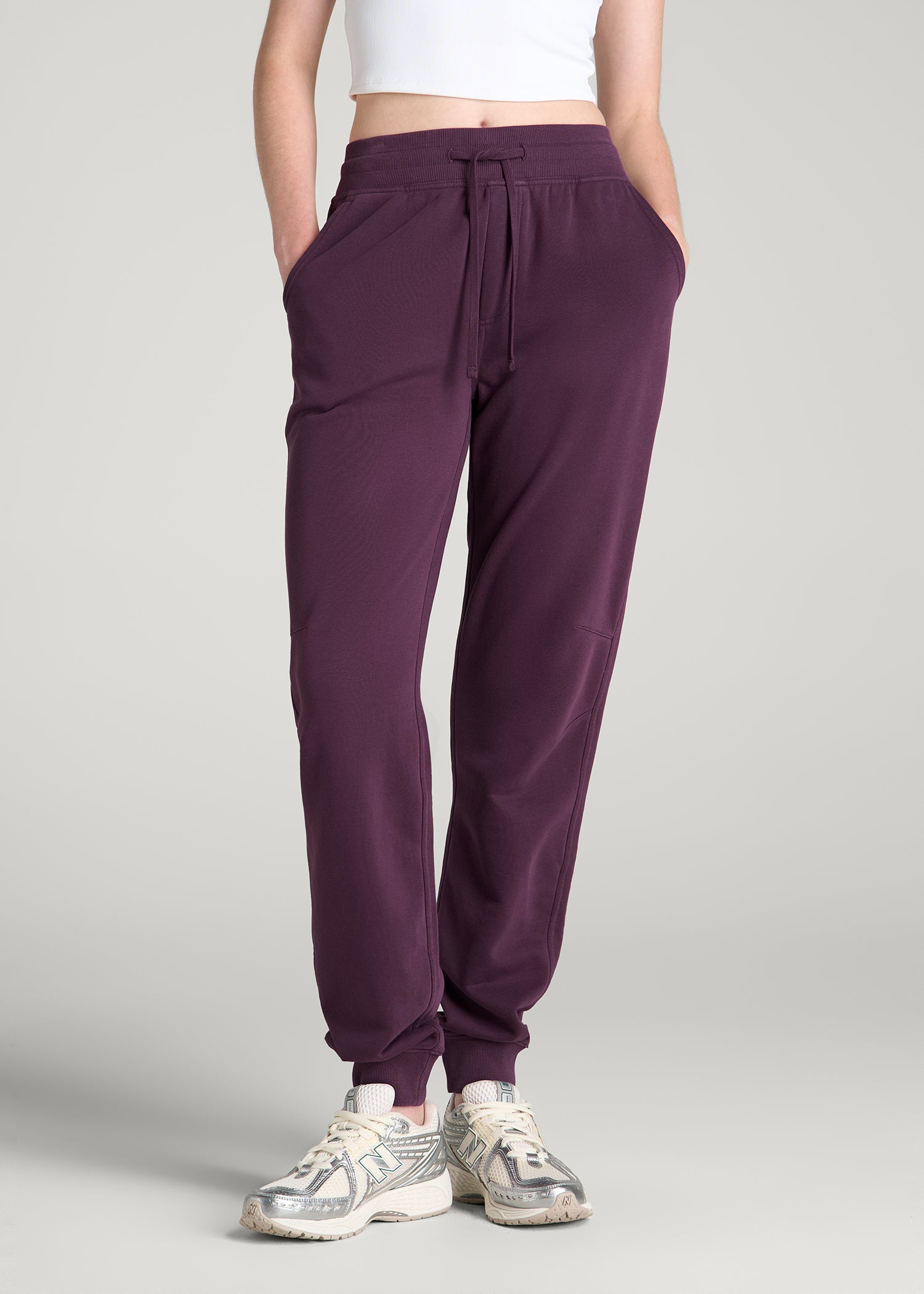 Everyday French Terry Jogger for Tall Women in Aubergine