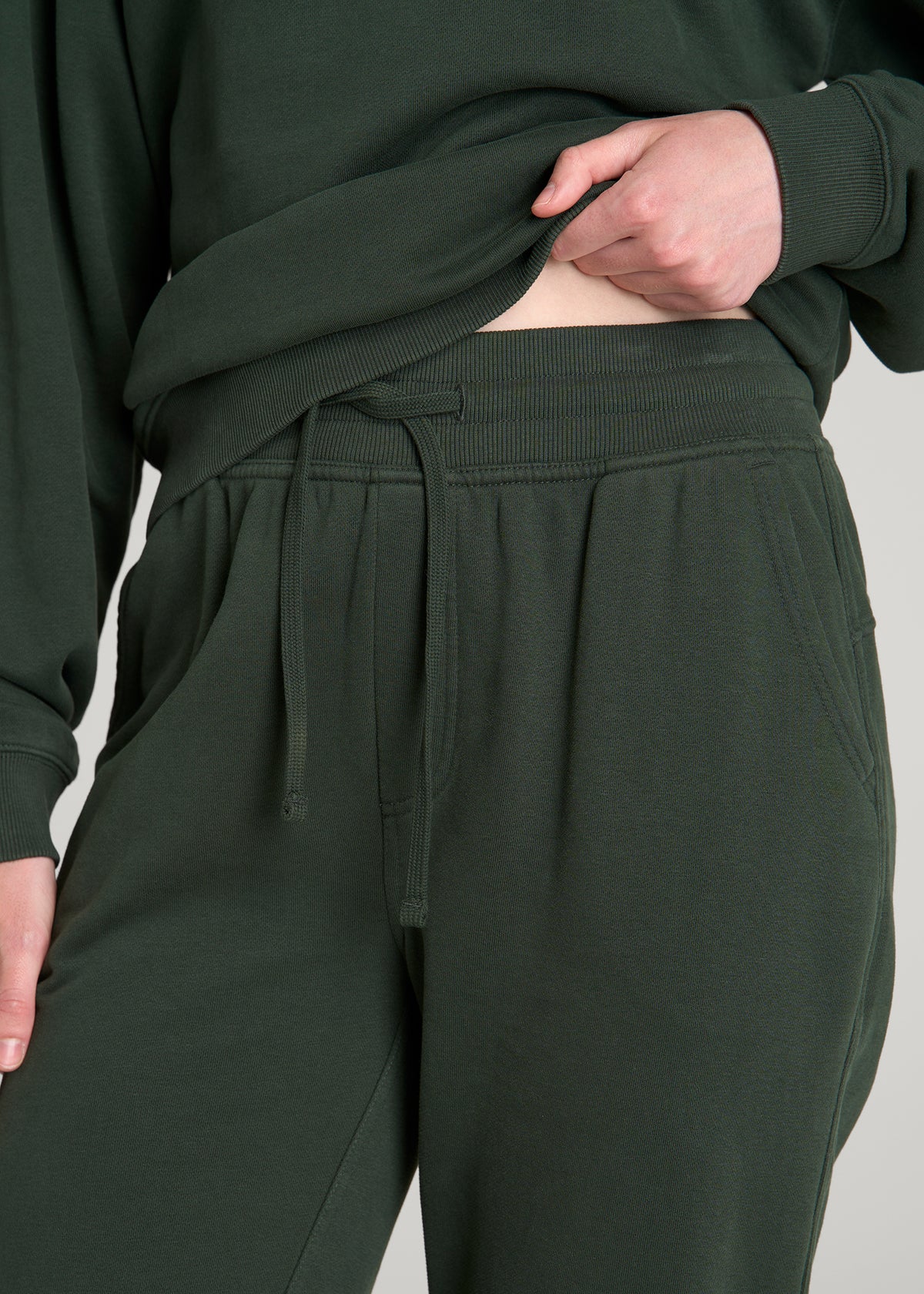 Everyday French Terry Jogger for Tall Women in Boreal Forest