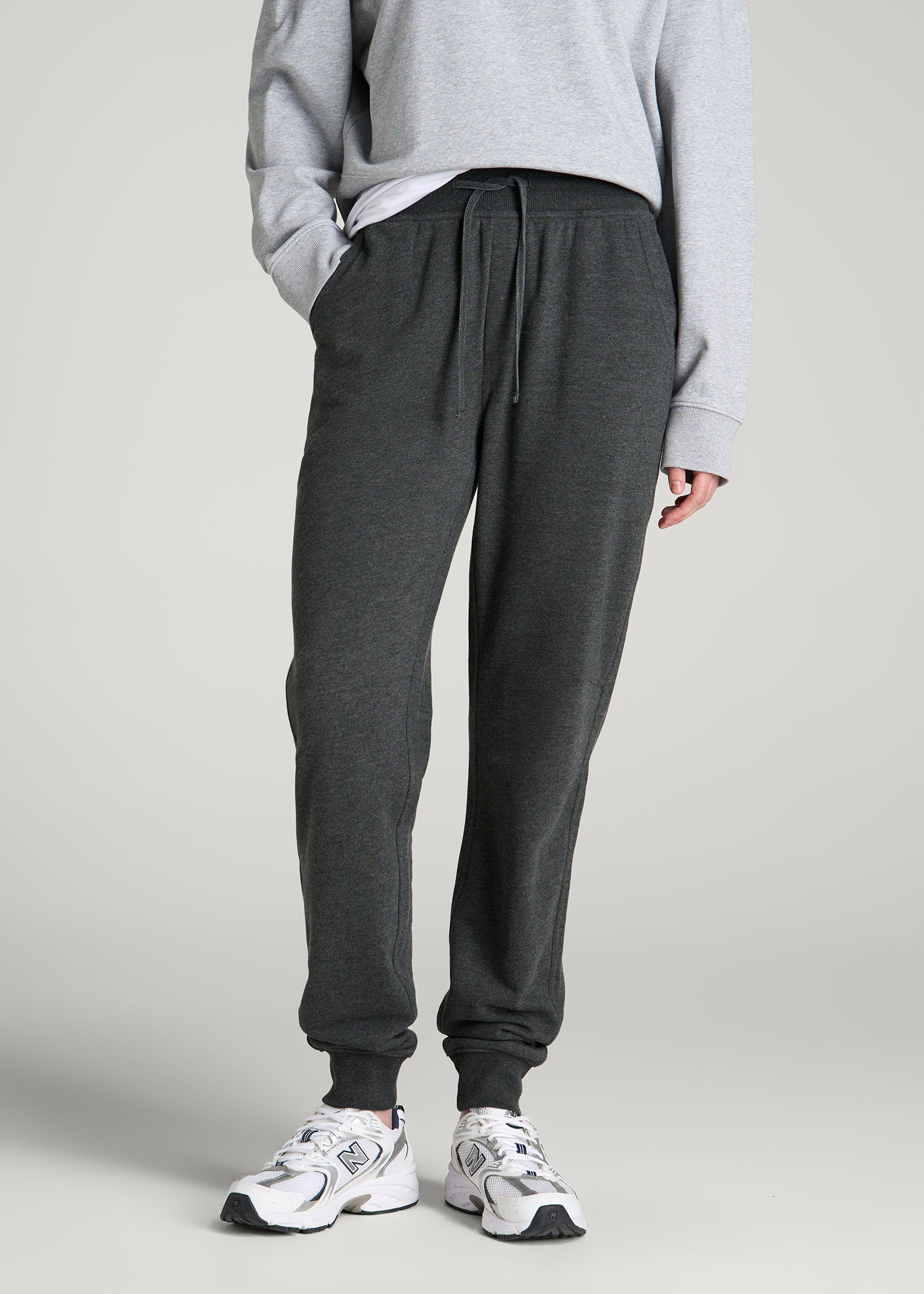 Everyday French Terry Jogger for Tall Women in Charcoal Mix